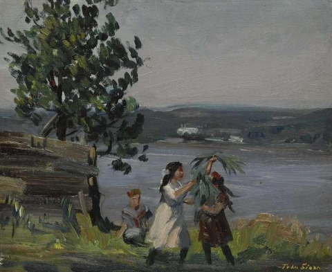 Playing On The Palisades Coytesville 1908