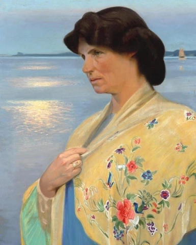 Ritratto della moglie dell'artista Agnes Slott-moller