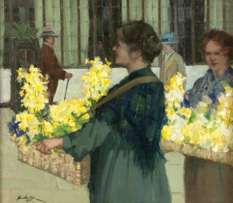 Bloemenverkopers Argyle Street Glasgow 1915