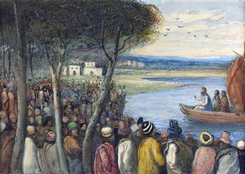 Christus predikt tot de menigten