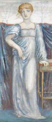 Una mujer vestida de azul 1881