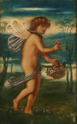Cherub mit Rosen 1892