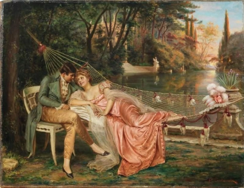 Flirten in het park van Villa Borghese Rome