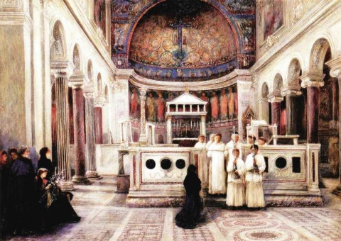 1897년 로마 산 클레멘테의 저녁 예배 후