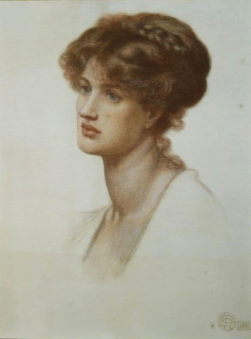 Portret Van Mevr. William J. Stillman 1869