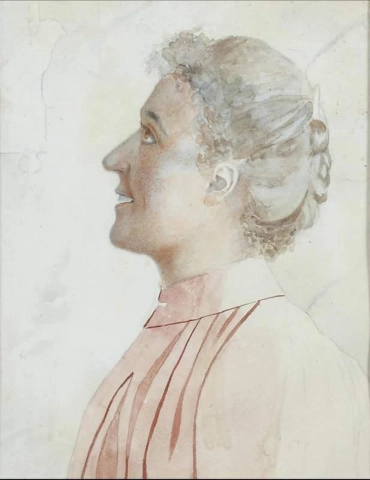 Porträtt av Mrs. C. Spencelayh hans fru