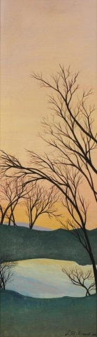 冬天池塘边的树枝 1936