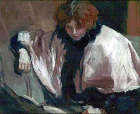 Una ragazza che legge un libro 1895