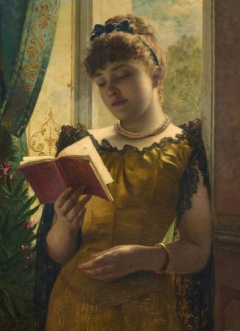 una niña leyendo