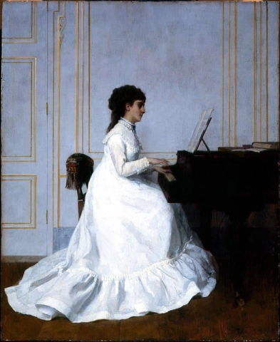 Eva Gonzales ao piano 1879