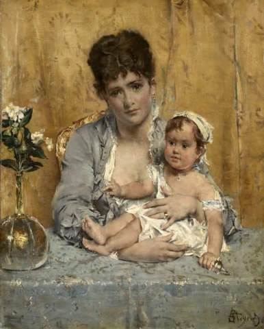 Mãe e filho por volta de 1875-80