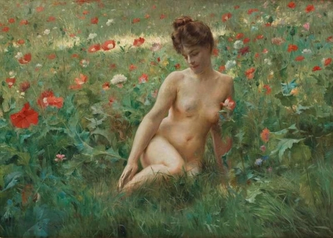 Poppy Field With Reclining Nude 1900