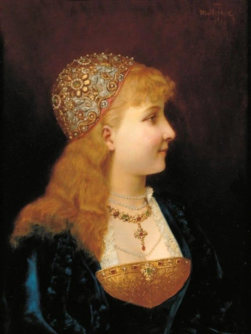 Profil av en ung dame 1889