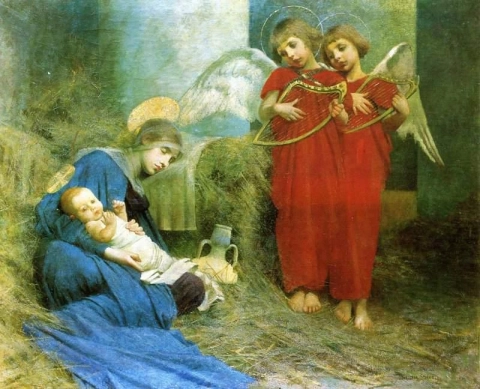 Enkelit viihdyttämässä pyhää lasta 1893
