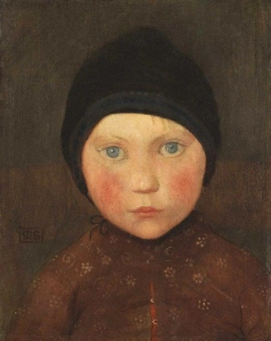 Cabeça de uma criança por volta de 1901