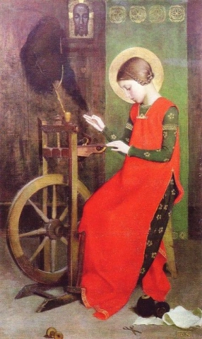匈牙利圣伊丽莎白为穷人纺纱 1895