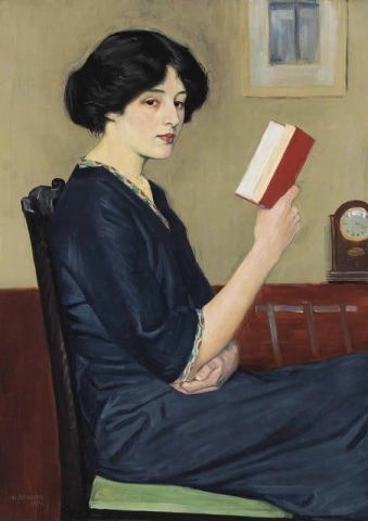 Jente som leser. Historiefortelleren 1911