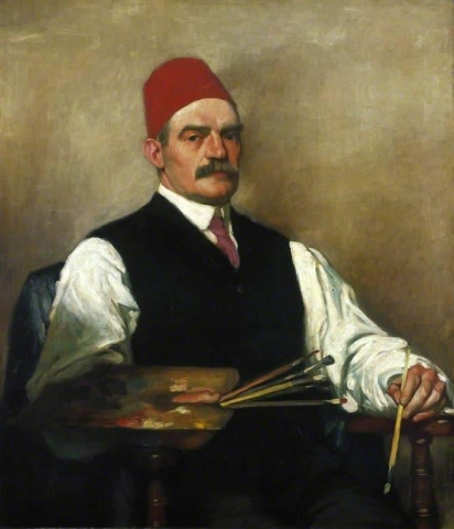 William Strang 1859 1921 Selvportrett av kunstner ca. 1905