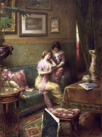 القراءة في غرفة المعيشة 1912