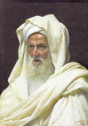 En gammal man klädd i vitt
