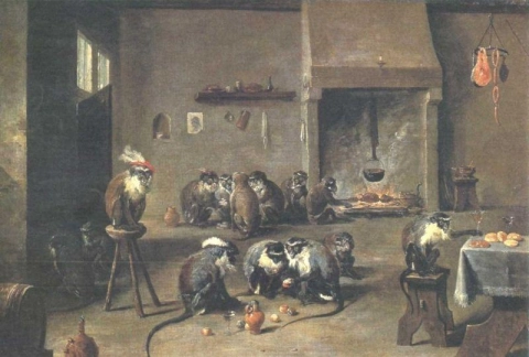 Тенир Давид Младшие обезьяны на кухне