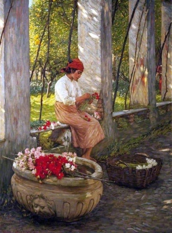 Ein ligurisches Blumenmädchen