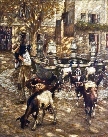 Cabras en una fuente 1926