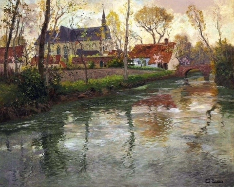 A River Landscape With A Church Beyond