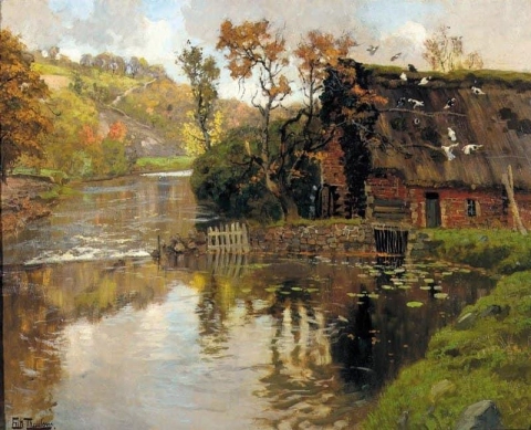 Cabaña junto a un arroyo 1901