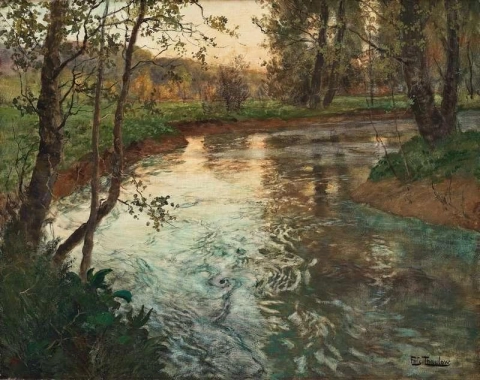 Evening Light Over The River Arques By Ancourt Landscape From Normandy