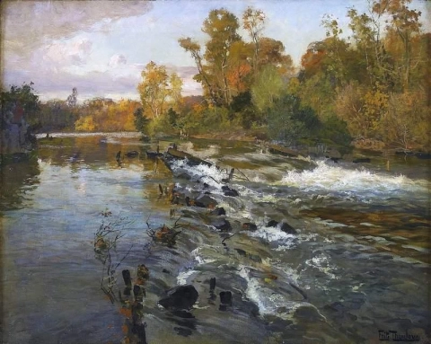 Paisaje fluvial francés de Beaulieu Ca. 1903