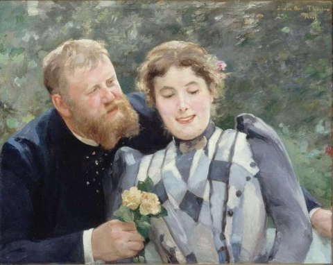 Porträtt av Thaulow och hans fru 1890