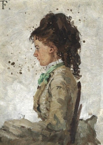 画家の最初の妻インゲボルグ・シャーロット・ガッドの肖像