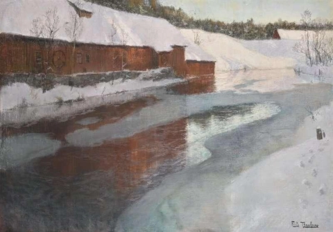 冬季的莱萨克河，约 1891-92 年