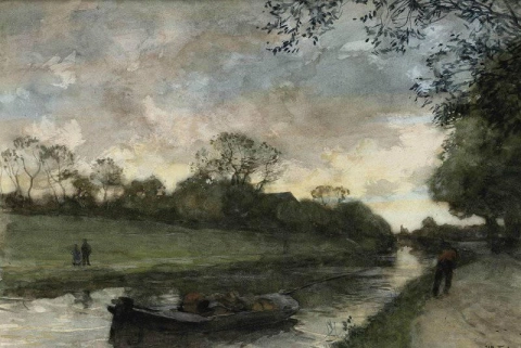 بارجة على القناة في شيفينينجن 1896