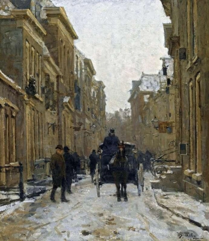A Carriage In The Streets Of Voorburg Ca. 1889