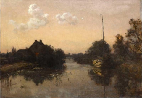 Moonlit Canal Scene The Hague