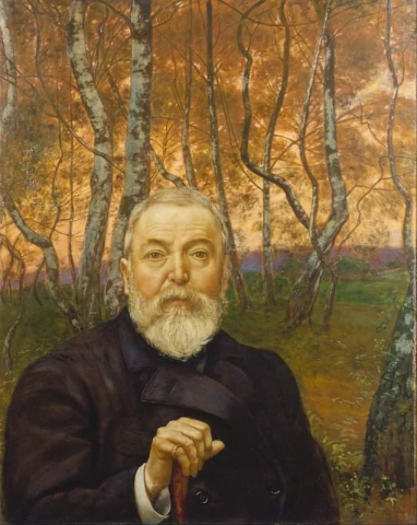 Zelfportret in een berkenbos 1899