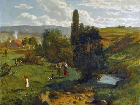 Pastos de primavera cerca de Bernau en la Selva Negra 1867
