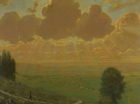 Sunburst sobre a Floresta Negra de Sackingen, 1910