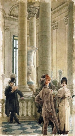 الزوار الأجانب في متحف اللوفر باريس