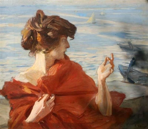 Mädchen auf dem Pier in Venedig