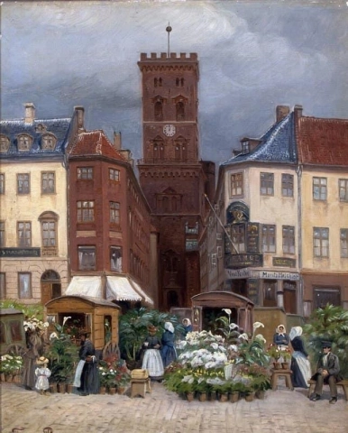 Blumenmarkt am Hojbro Plads Kopenhagen