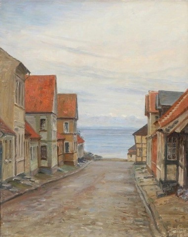Blick von der Vestergade in Roskobing auf der dänischen Insel Ro 1920