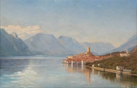 Vista de Malcesine en el lago de Garda