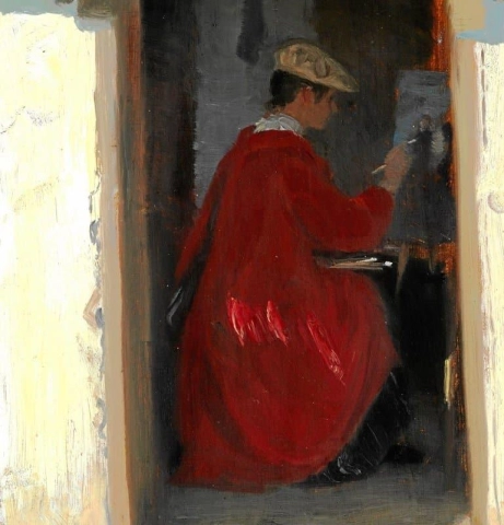 Marie målar i Ravello