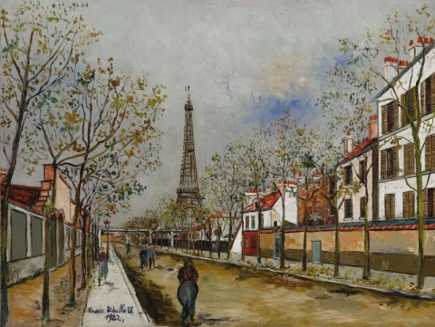 Avenue de Versailles en de Eiffeltoren 1922