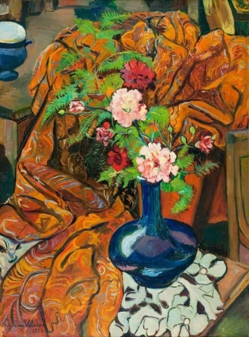 휘장과 꽃다발이 있는 정물 1924