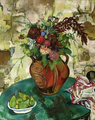 Натюрморт с цветами и фруктами 1932