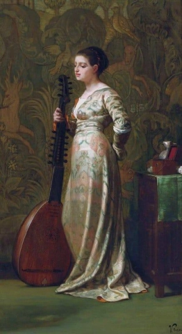 弹琵琶的女孩 1866